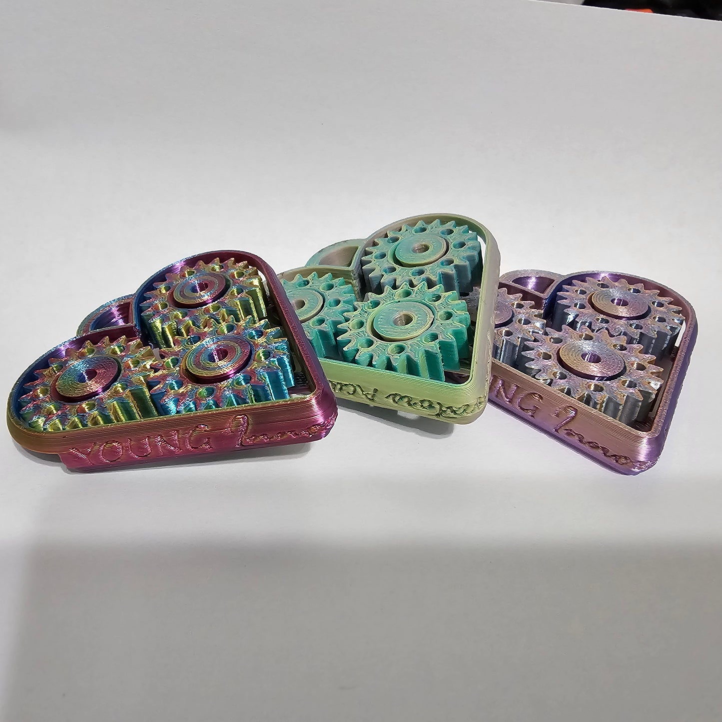 Heart Gear Keychain - Custom Text
