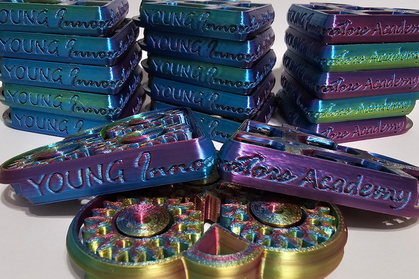 Heart Gear Keychain - Custom Text