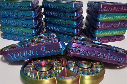 Heart Gear Keychain - Custom Text